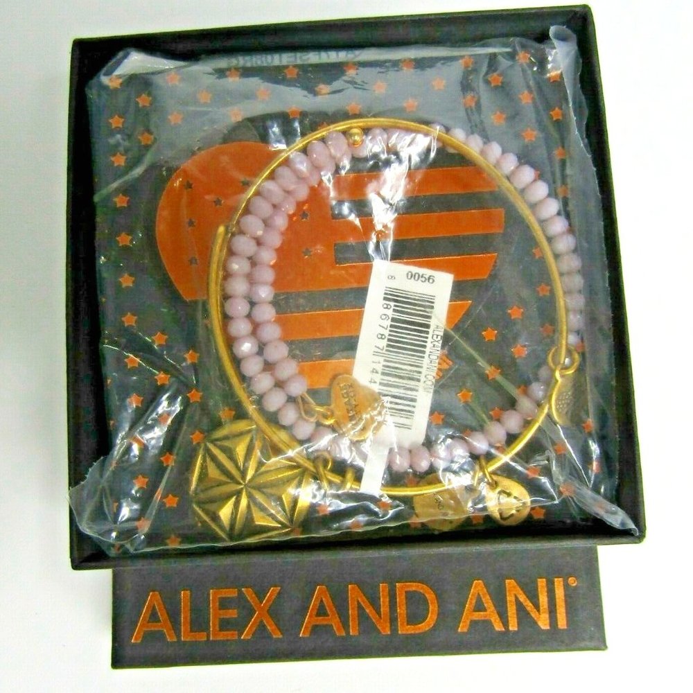 Alex and Ani Aphrodite's Flower Set of 2 Adjustable Bangle Bracelets New